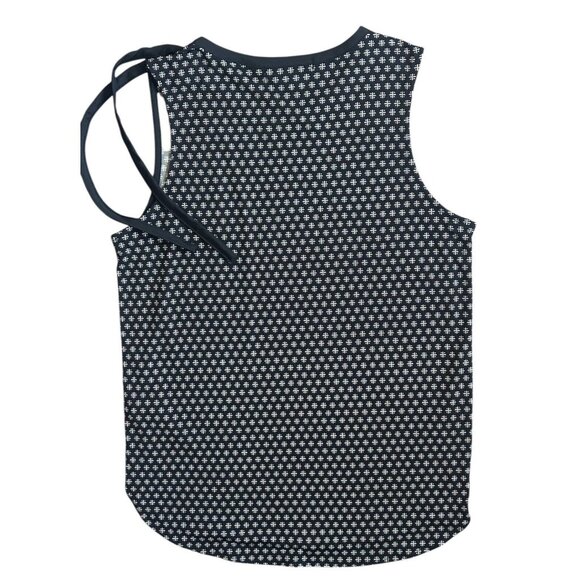 Banana Republic| Women's Black & White Print Shift Top Side Tie Accent XS - Picture 8 of 13